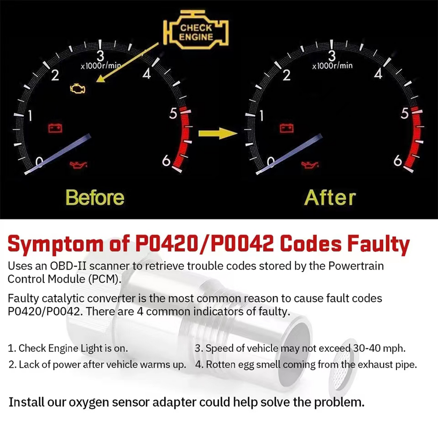 Cilifer® Extension Filter Oxygen O2 Sensor Connector Extender Spacer Internal Thread M18*1.5 Stainless Steel Adapter Auto Parts 🔥02