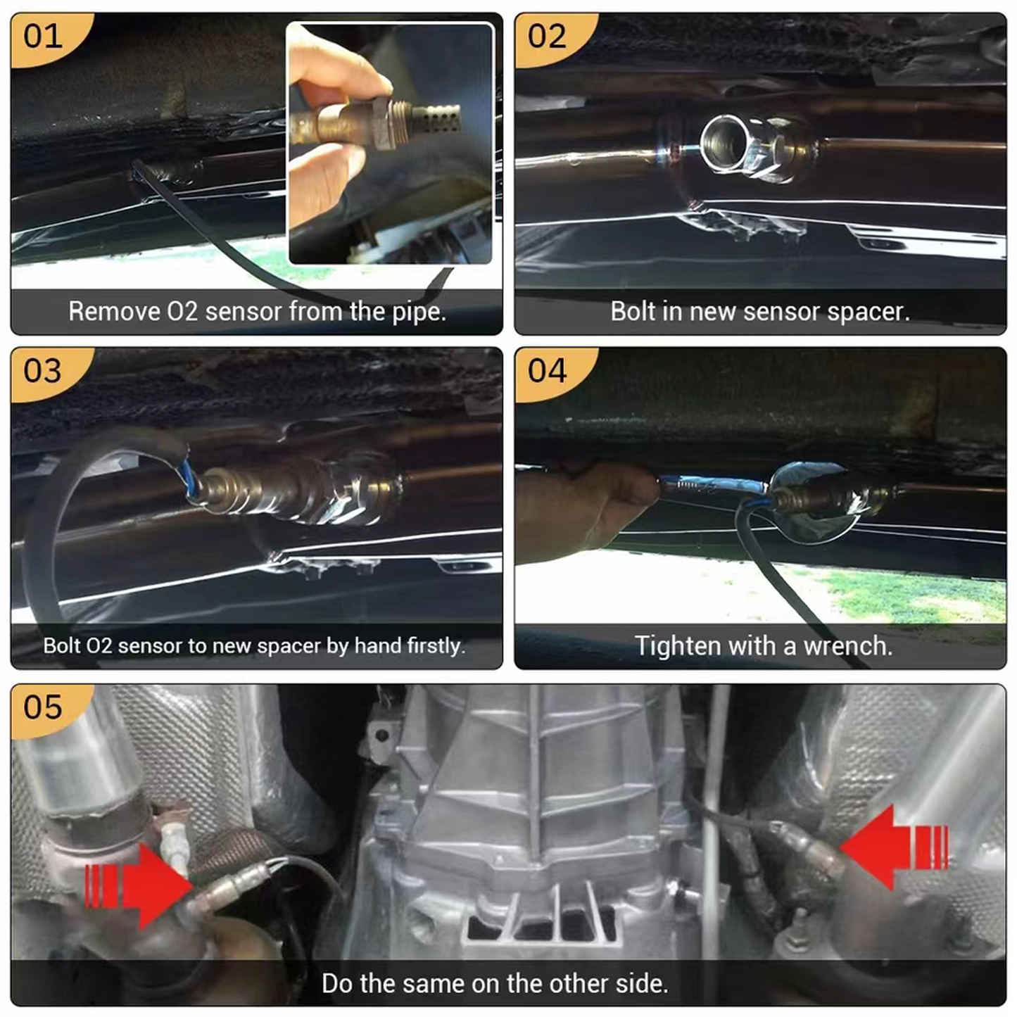 Cilifer® Extension Filter Oxygen O2 Sensor Connector Extender Spacer Internal Thread M18*1.5 Stainless Steel Adapter Auto Parts 🔥02