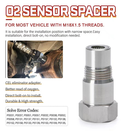 Cilifer® Extension Filter Oxygen O2 Sensor Connector Extender Spacer Internal Thread M18*1.5 Stainless Steel Adapter Auto Parts 🔥02
