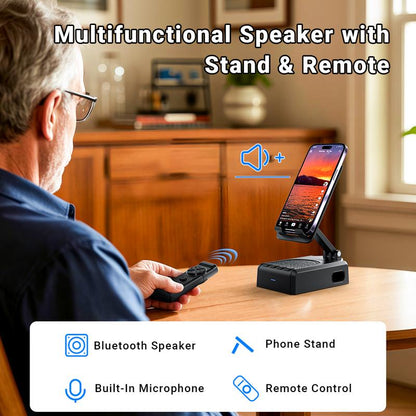 Wireless Speaker Cellphone Stand withRemote Control for  Scrolling,📲🤳🏻Cilifer®Rechargeable Portable Mobile Tablet Stand, Giftsfor Family Friends SmartphoneMount, BacktoSchool 🔥01