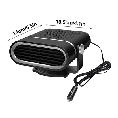 Car Heater, 24V Portable Windshield Defogger and Defroster, 2 in1 Fast Car Heater Defroster, Automobile Windscreen Fan with Suction Holder, White