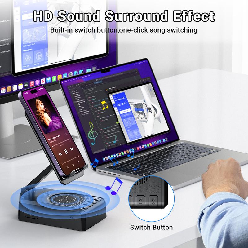 Wireless Speaker Cellphone Stand withRemote Control for  Scrolling,📲🤳🏻Cilifer®Rechargeable Portable Mobile Tablet Stand, Giftsfor Family Friends SmartphoneMount, BacktoSchool 🔥01