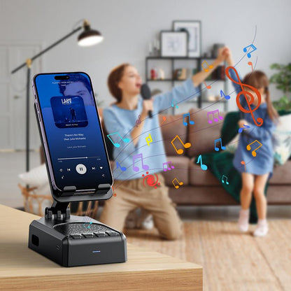Wireless Speaker Cellphone Stand withRemote Control for  Scrolling,📲🤳🏻Cilifer®Rechargeable Portable Mobile Tablet Stand, Giftsfor Family Friends SmartphoneMount, BacktoSchool 🔥01