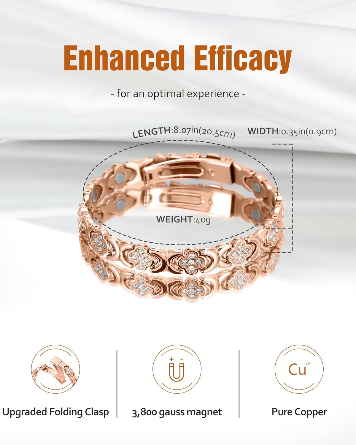 CZTICLE® Copper Bracelets for Women. Pure Copper Magnetic Bracelet with 3500 Gauss Effective Magnets
