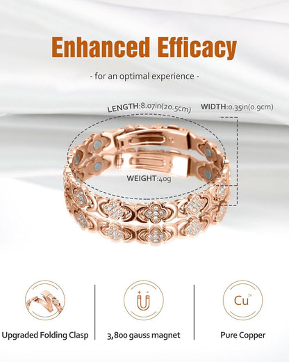 CZTICLE® Copper Bracelets for Women. Pure Copper Magnetic Bracelet with 3500 Gauss Effective Magnets