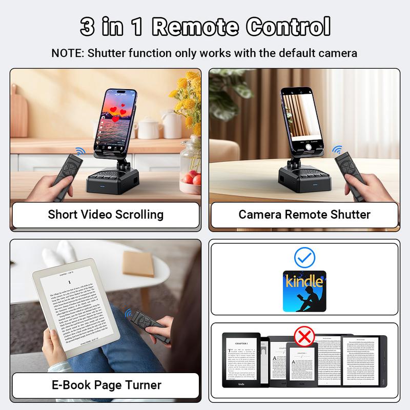 Wireless Speaker Cellphone Stand withRemote Control for  Scrolling,📲🤳🏻Cilifer®Rechargeable Portable Mobile Tablet Stand, Giftsfor Family Friends SmartphoneMount, BacktoSchool 🔥01