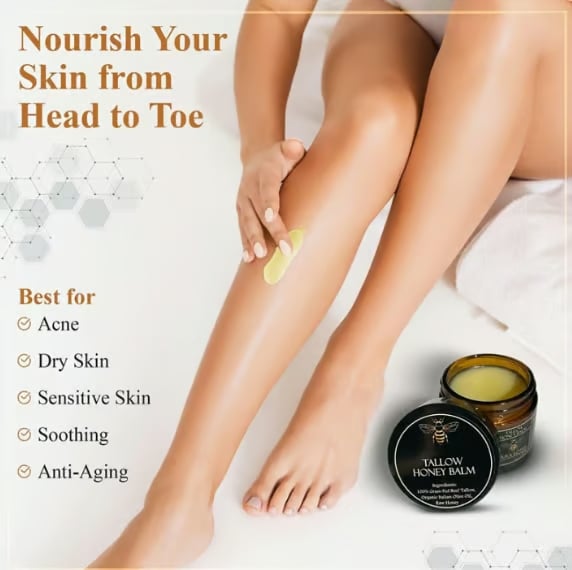 Luhaka® Handmade Organic Grass-Fed Beef Tallow Balm with Raw Honey