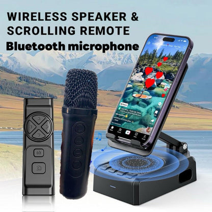 Wireless Speaker Cellphone Stand withRemote Control for  Scrolling,📲🤳🏻Cilifer®Rechargeable Portable Mobile Tablet Stand, Giftsfor Family Friends SmartphoneMount, BacktoSchool 🔥01
