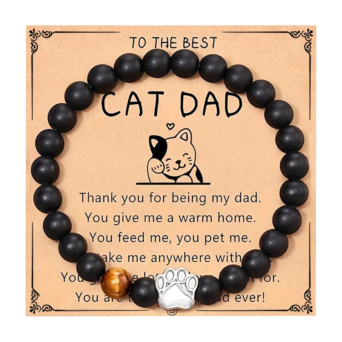 Matte Obsidian & Tigerite - Cat Paw